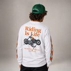 Camiseta Urban White Manga Longa Riding Is Life